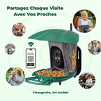 Mangeoire Oiseaux Caméra 180° Solaire 6W