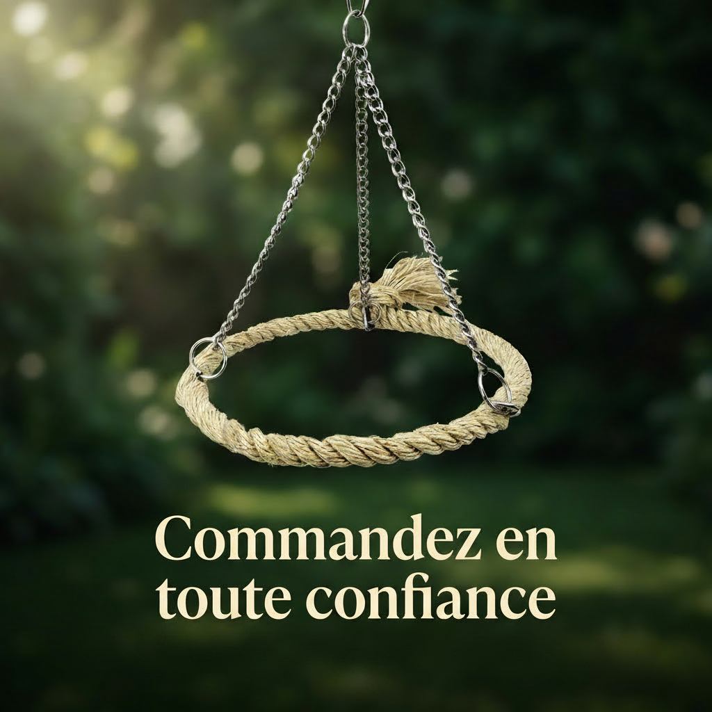 Balançoire Anneau en Corde pour Oiseaux de Compagnie