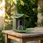 Mangeoire Connectée à Caméra 2K 4MP avec Carte SD 32 Go Incluse et Panneau Solaire