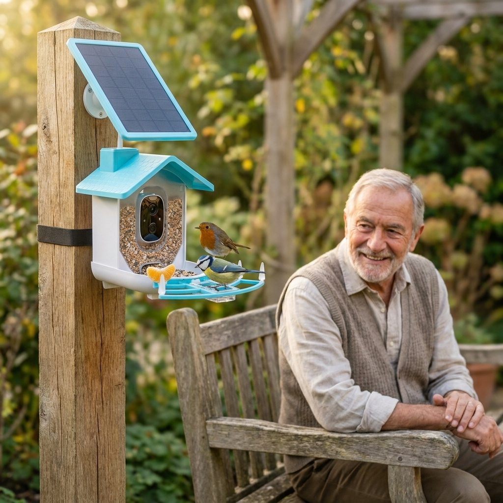 Mangeoire Connectée à Caméra IA Solaire pour Oiseaux