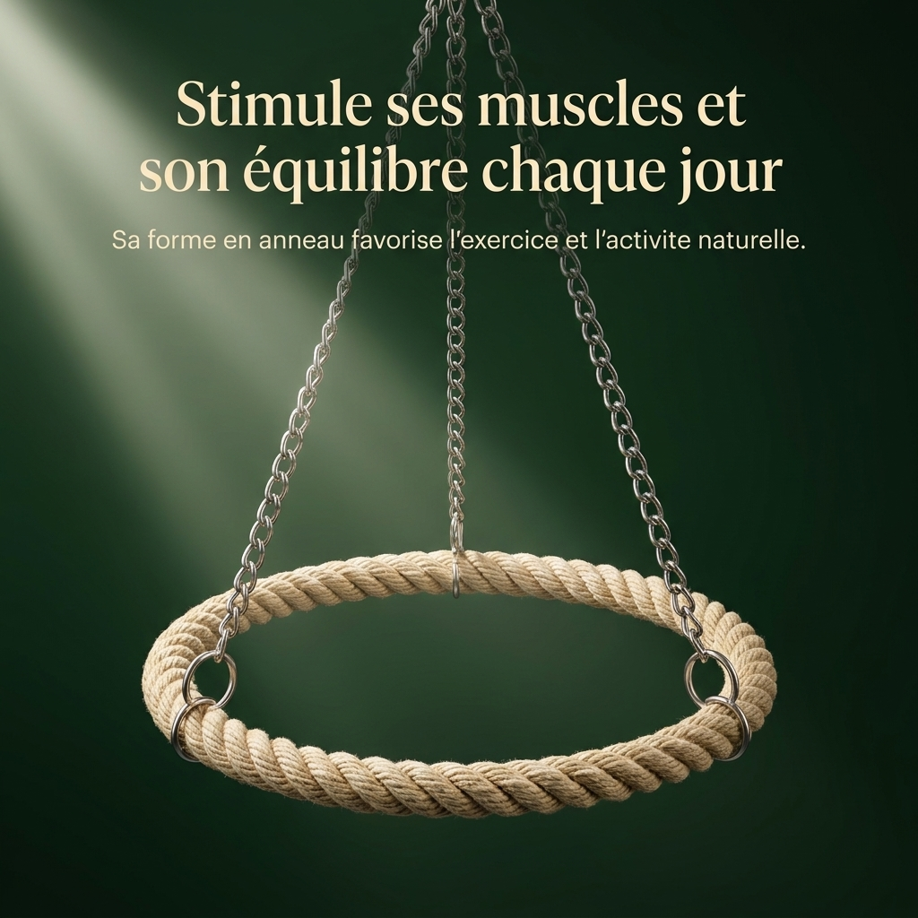Balançoire Anneau en Corde pour Oiseaux de Compagnie