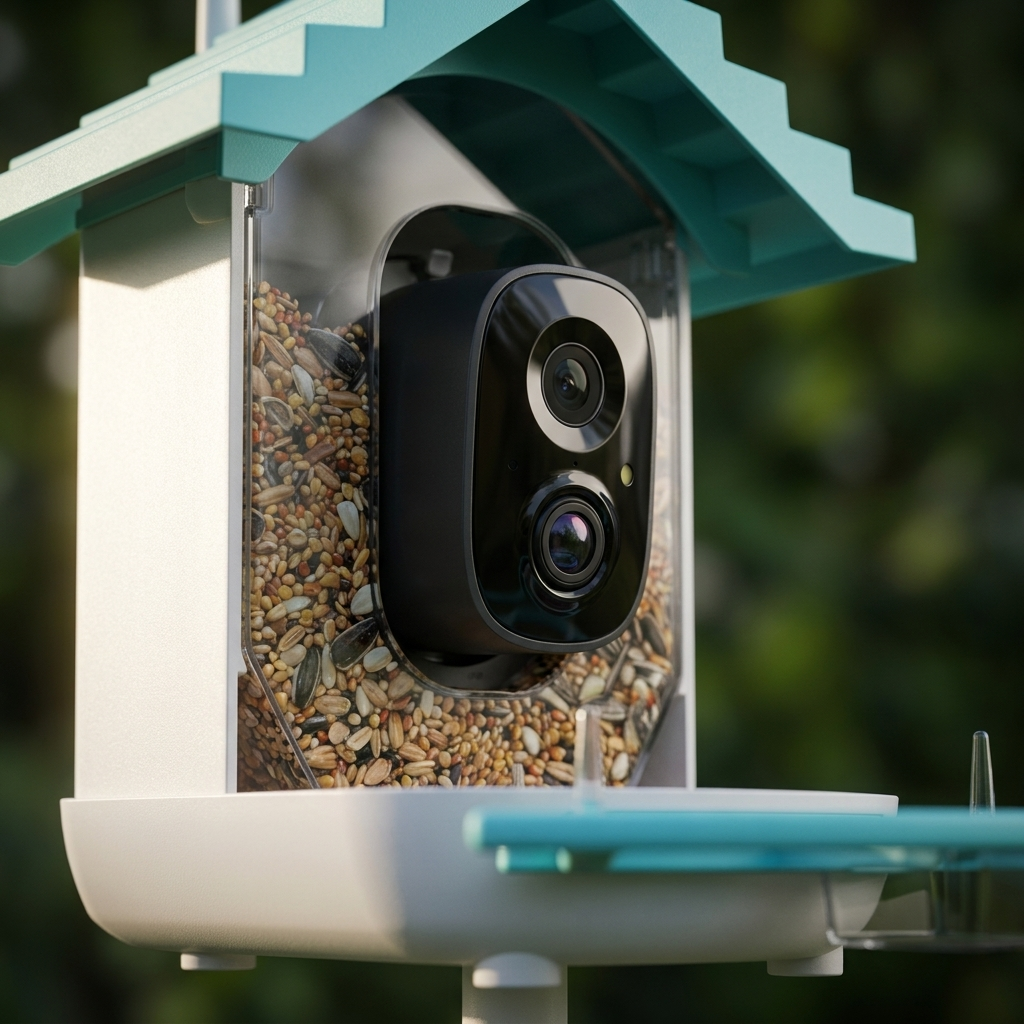 Mangeoire Connectée à Caméra intelligente pour Oiseaux avec Panneau Solaire 5W