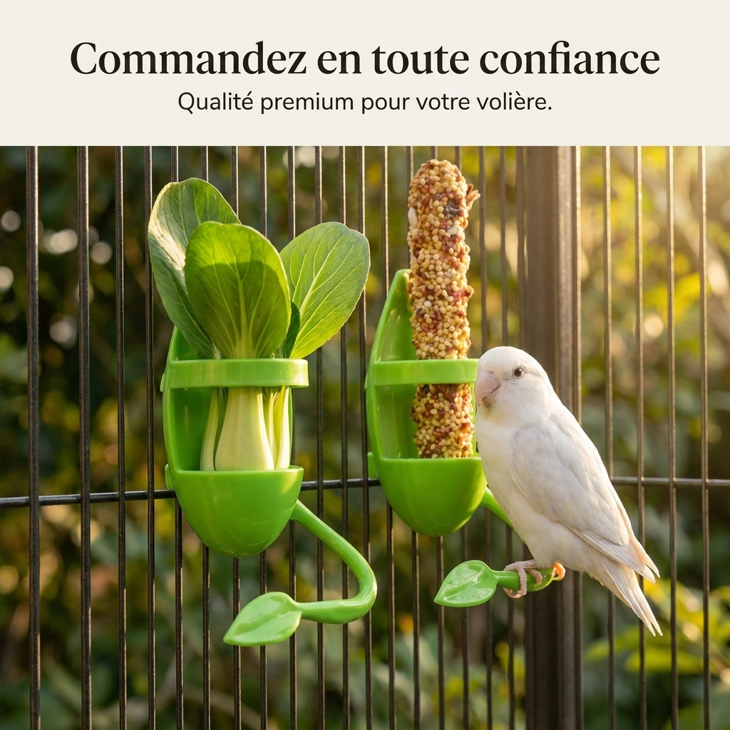 Perchoir 2-en-1 avec Mangeoire Intégrée pour Oiseaux de Compagnie