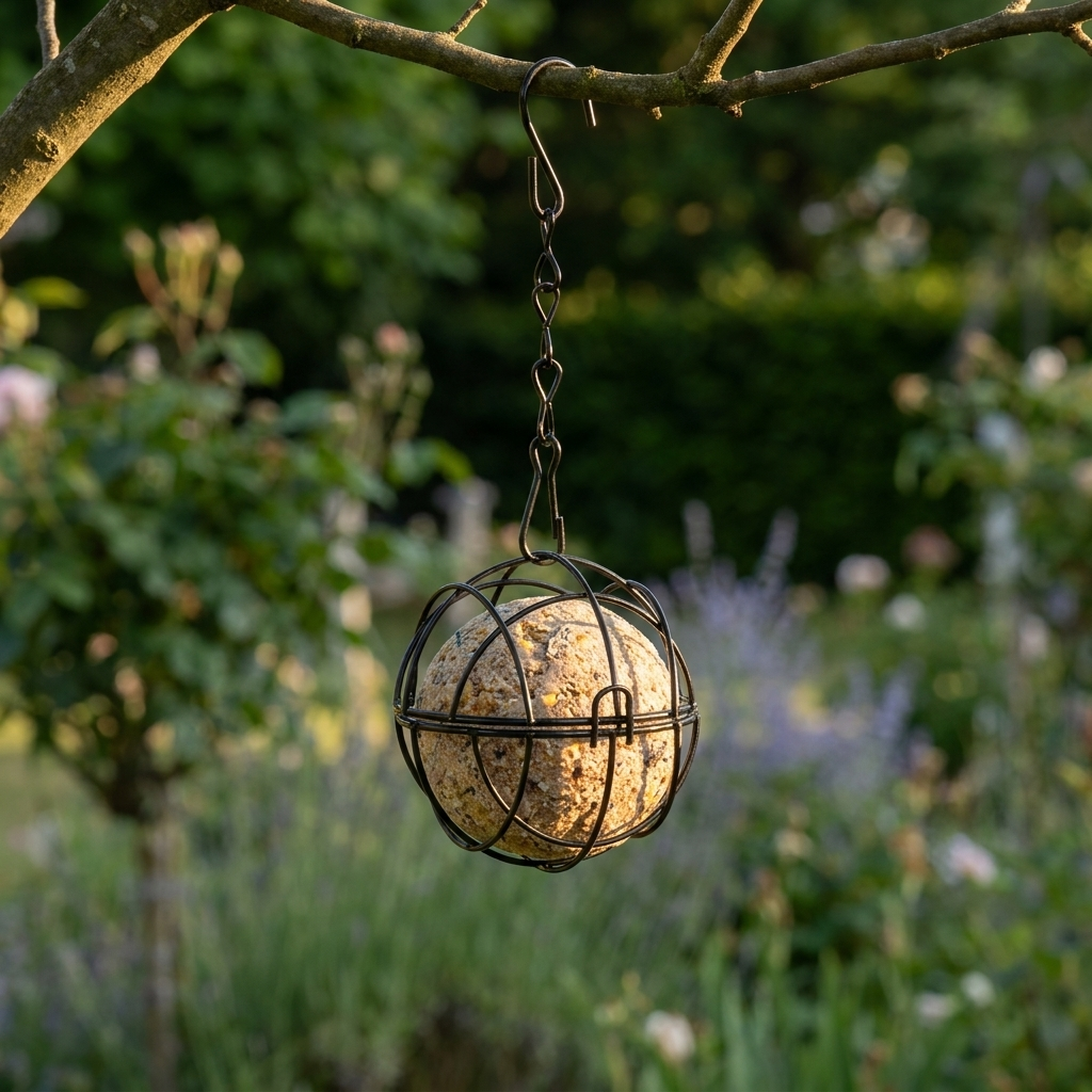 Mangeoire à Boule de Suif en Fer Forgé Anti-Écureuil
