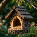 Mangeoire Décorative en Forme de Souche d'Arbre pour Jardin