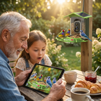 Mangeoire Connectée à Caméra 2K 4MP avec Carte SD 32 Go Incluse et Panneau Solaire