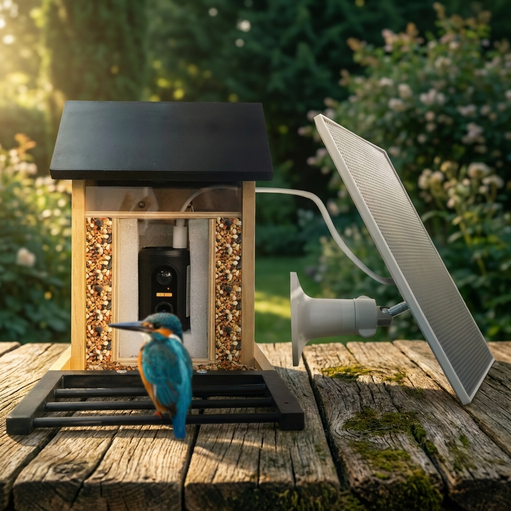Mangeoire Connectée à Caméra 1080P Solaire 4W IP66 pour Oiseaux