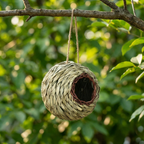 Nichoir Sphérique Artisanal en Bambou pour Petits Oiseaux