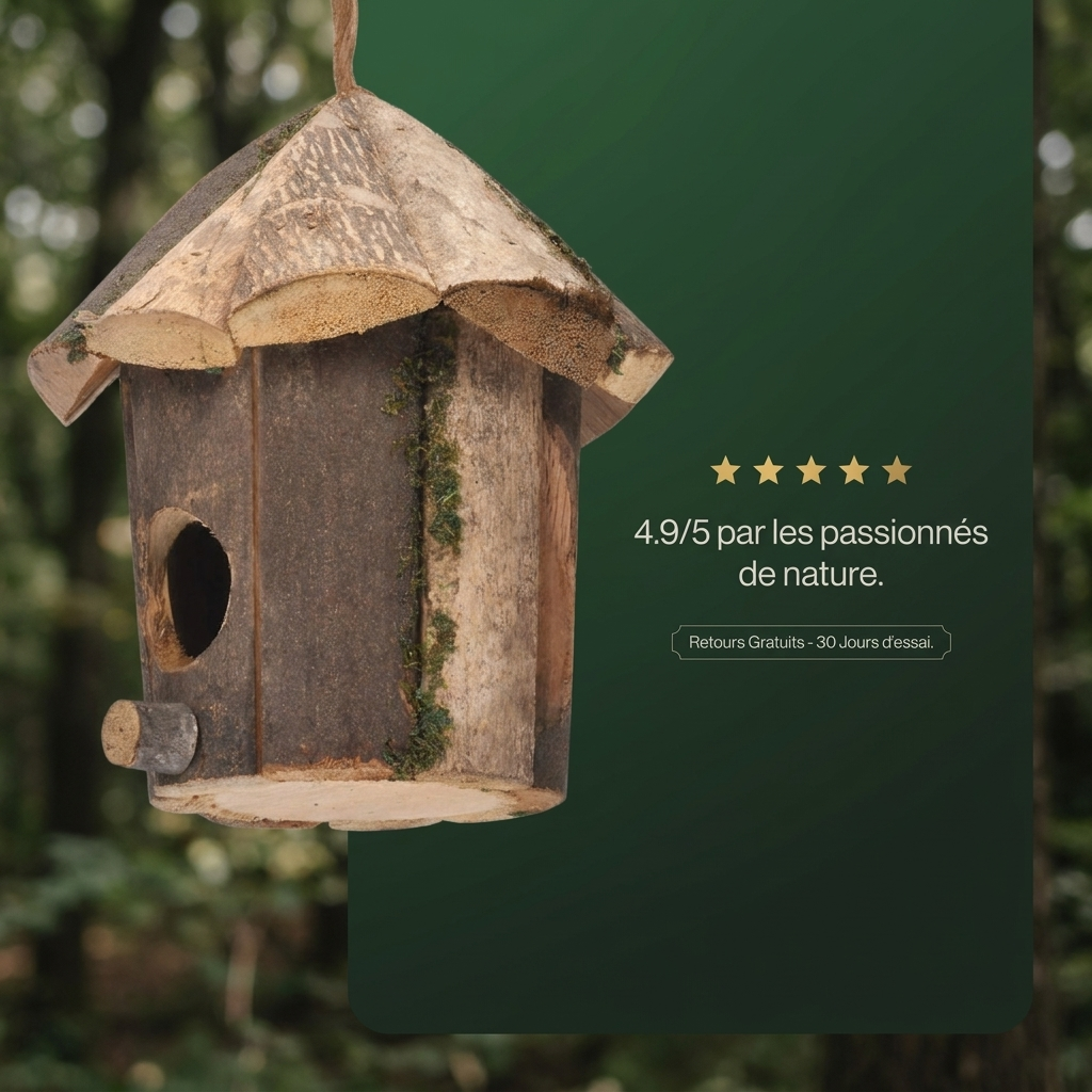 Nichoir en Bois Rustique pour Jardin