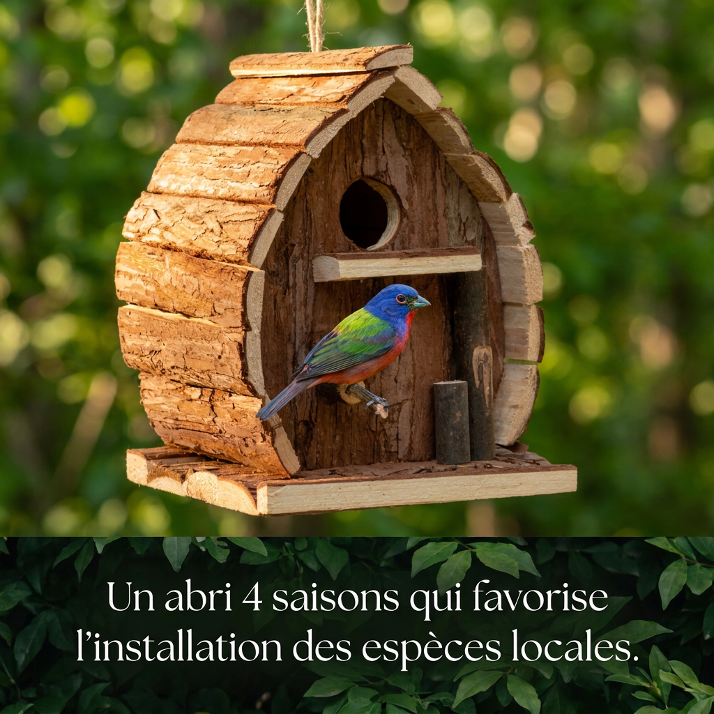 Nichoir Rustique en Bois Dur pour Oiseaux