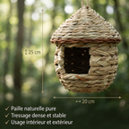 Nichoir Artisanal en Paille Naturelle Tressé à la Main