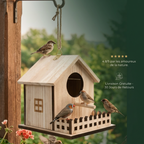 Nichoir en Bois Naturel pour Oiseaux