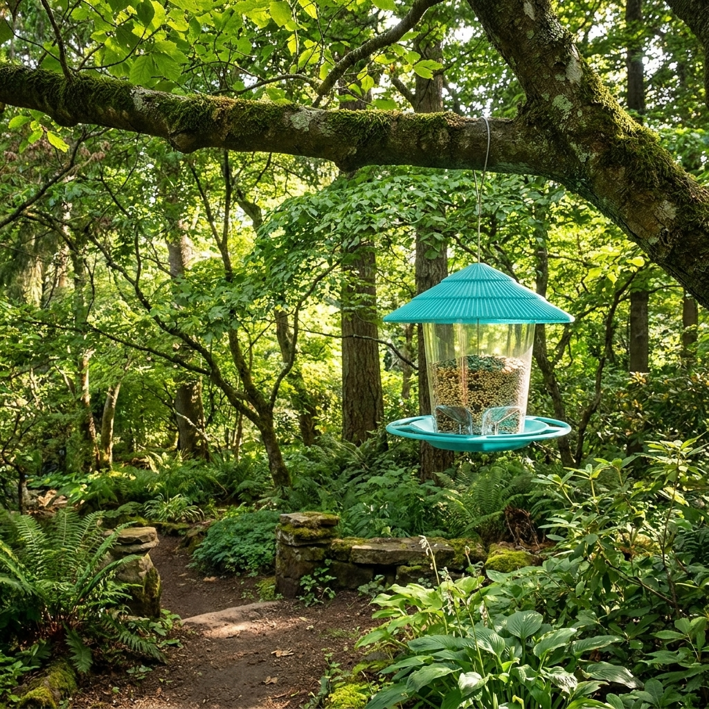 Mangeoire Hexagonale Suspendue Anti-Écureuils pour Oiseaux