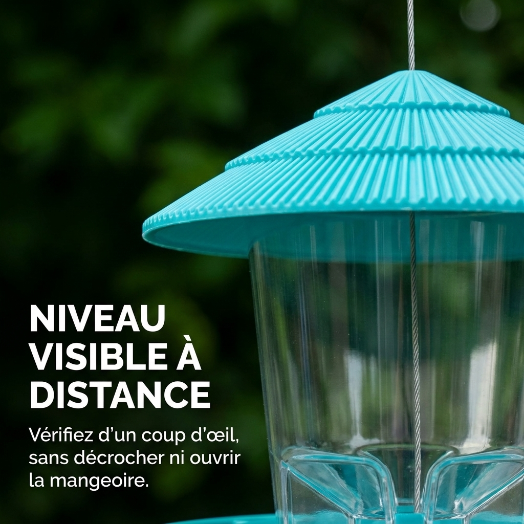 Mangeoire Hexagonale Suspendue Anti-Écureuils pour Oiseaux