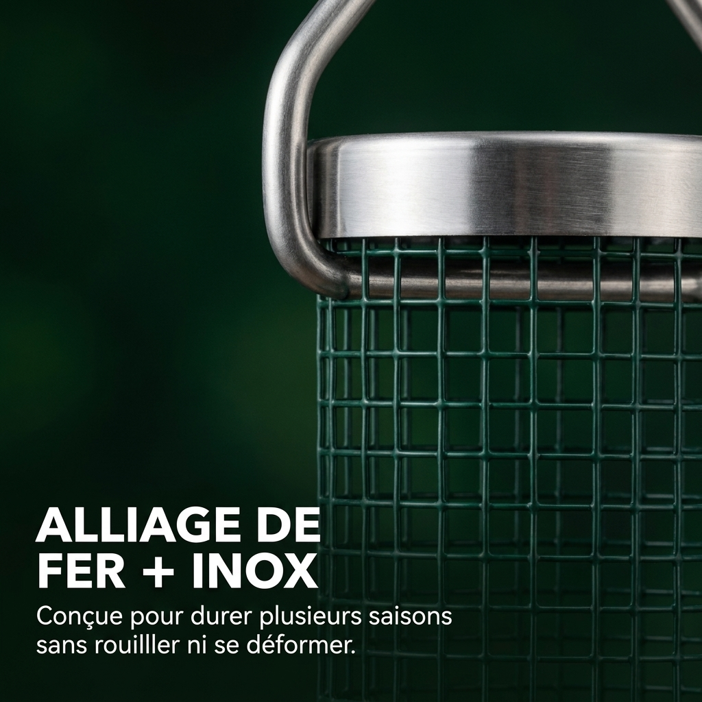 Mangeoire Cage en Fer pour Oiseaux