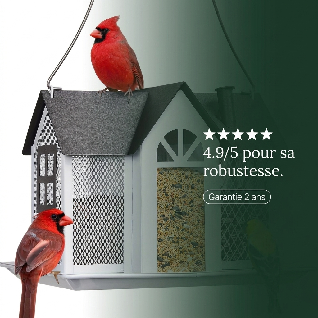 Mangeoire Cage en Fer pour Oiseaux