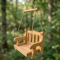 Mangeoire à Oiseaux en Bois Forme Banc Suspendu