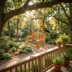 Mangeoire à Oiseaux en Bois Forme Banc Suspendu