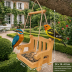 Mangeoire à Oiseaux en Bois Forme Banc Suspendu