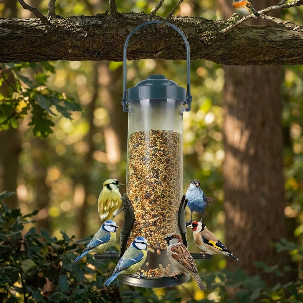 Mangeoire Tubulaire Transparente pour Oiseaux Sauvages