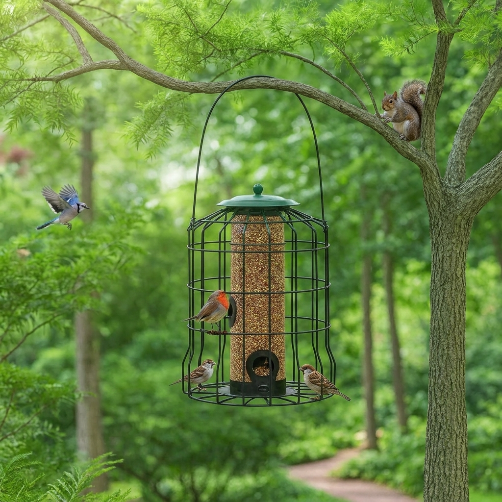 Mangeoire Anti-Écureuils pour Oiseaux