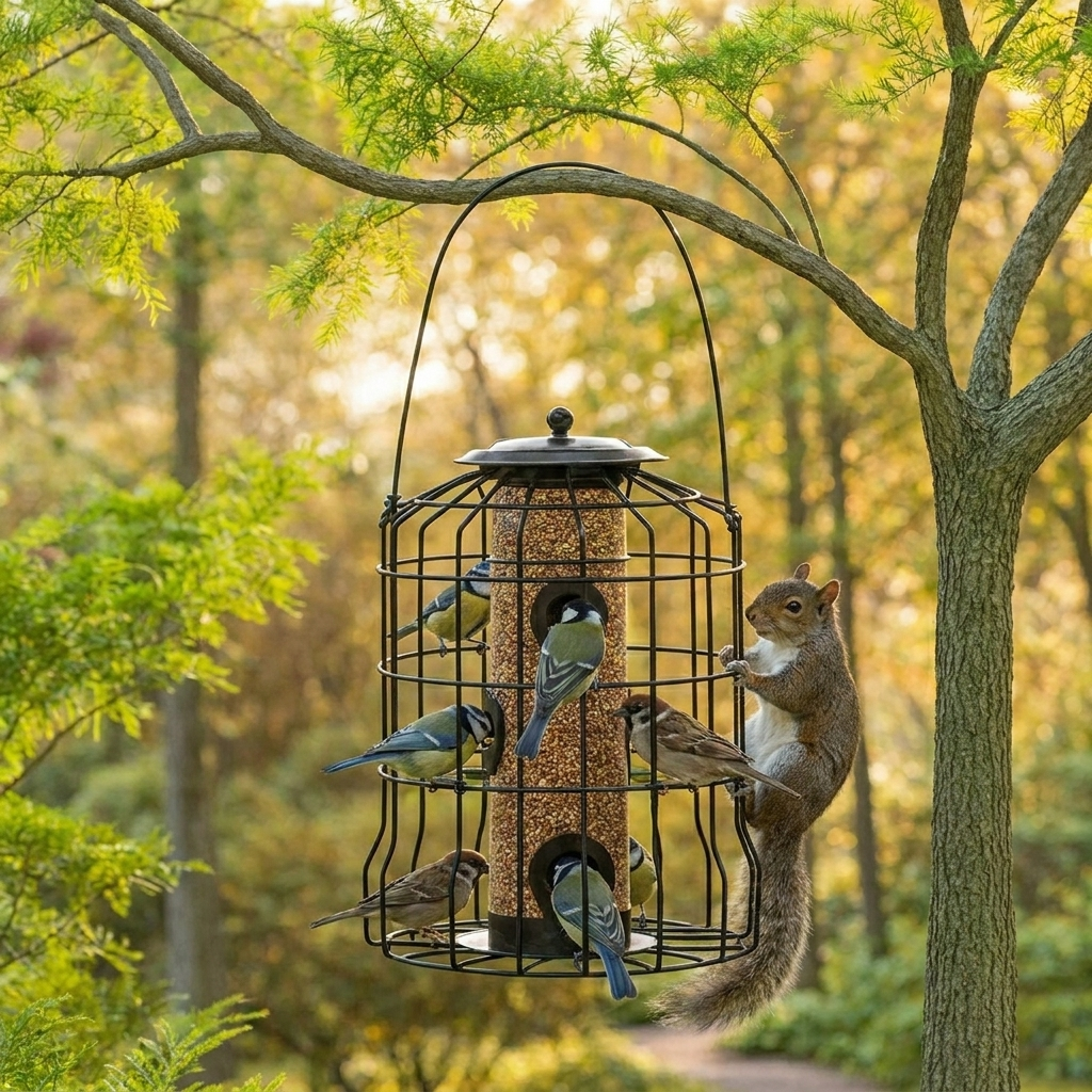 Mangeoire Anti-Écureuils pour Oiseaux