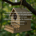 Nichoir en Bois Naturel pour Oiseaux
