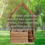 Mangeoire Nichoir 2-en-1 en Bois Suspendu pour Oiseaux