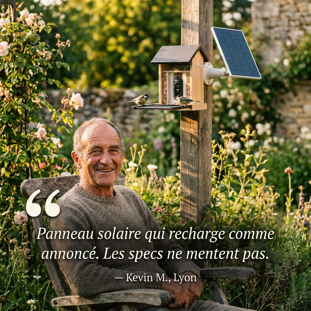 Mangeoire Connectée à Caméra 1080P Solaire 4W IP66 pour Oiseaux