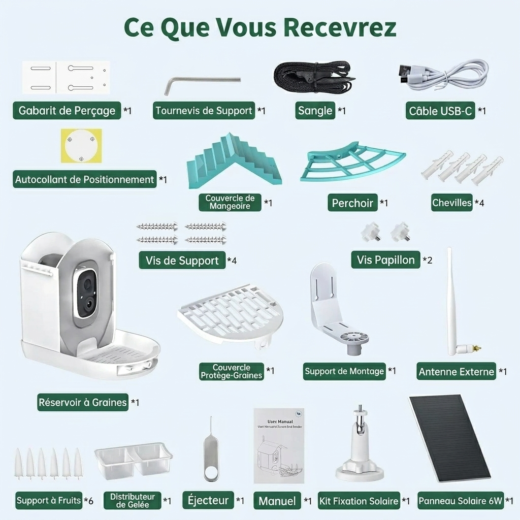 Mangeoire Caméra Intelligente 5W